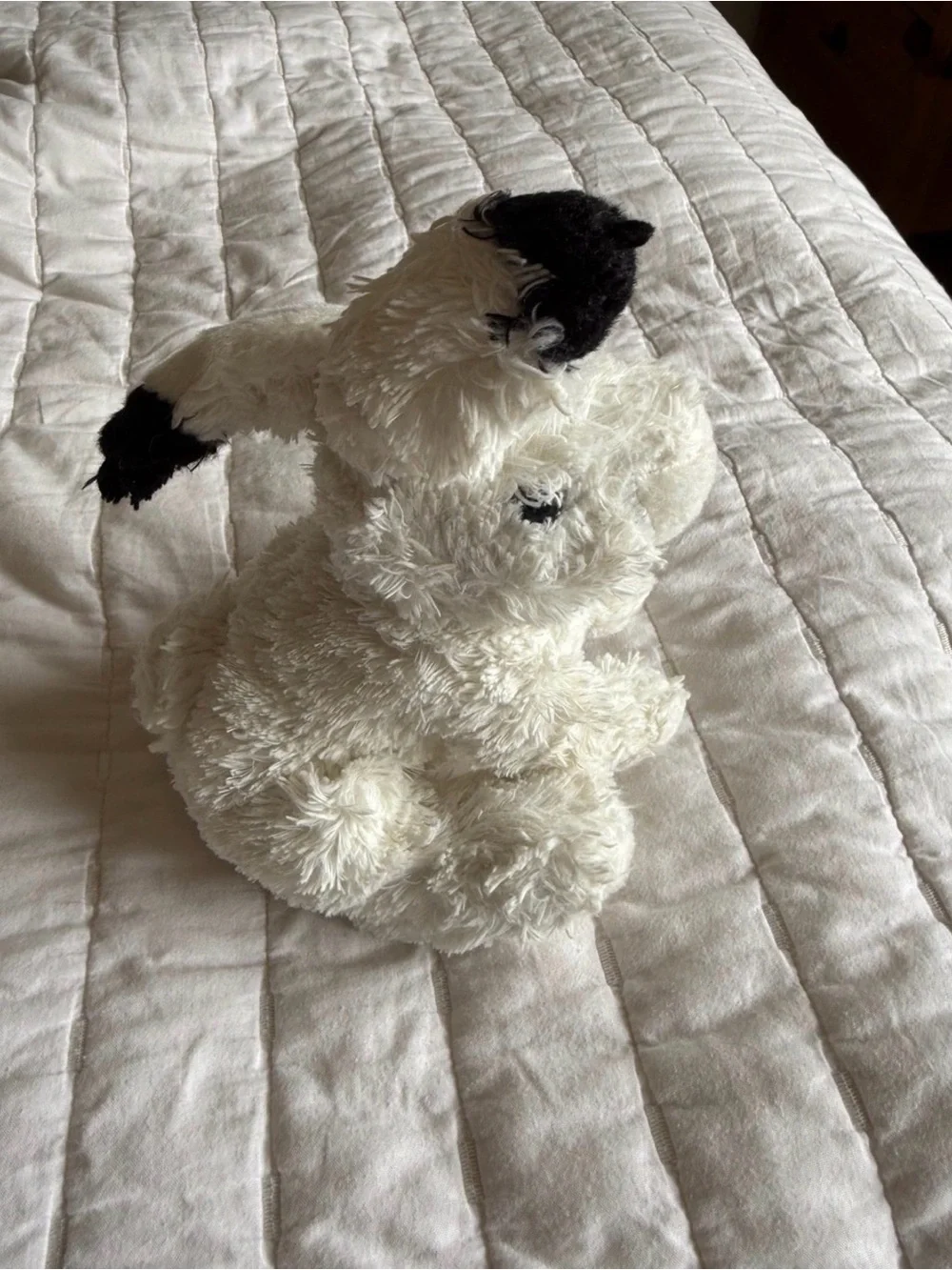 Wild Republic White Black Bunny Rabbit Plush Stuffed Animal 8”